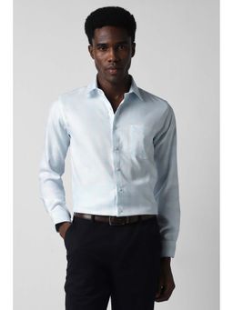 Van Heusen - Men Light Blue Slim Fit Check Full Sleeves Formal Shirt