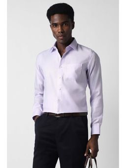 Van Heusen - Men Lilac Slim Fit Textured Full Sleeves Formal Shirt