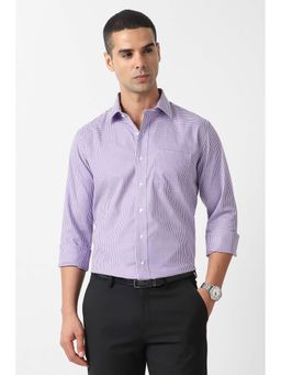 Van Heusen - Men Purple Slim Fit Check Full Sleeves Formal Shirt