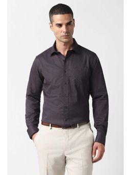 Van Heusen - Men Purple Slim Fit Print Full Sleeves Formal Shirt
