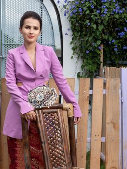 Odette - Grey Floral Clutches Bags