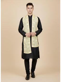 MUFFLY - Men's Yellow Embroidered Chiffon Dupatta