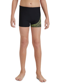 Speedo - Boy's Endurance10 Medley Logo Aquashort - Black & Lemon Drizzle