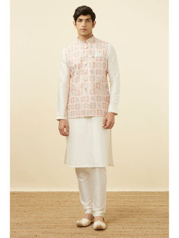 Manyavar - Pink Blended Cotton Self Design Jacket