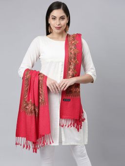 Pashmoda - Women Pink Aari Embroidered Shawl