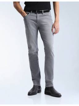 Flying Machine - Grey Mid Rise Freddie Slim Straight Fit Jeans