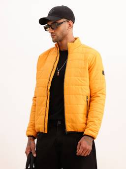 WROGN - Yellow Solid Regular Fit Puffer Jacket