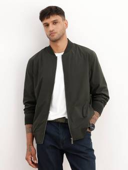 WROGN - Olive Solid Regular Fit Zipper Jacket