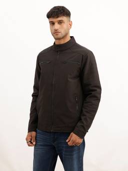 WROGN - Black Solid Regular Fit Jacket