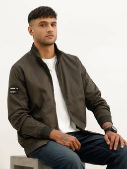 WROGN - Olive Solid Regular Fit Jacket