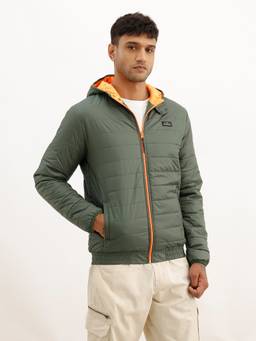 WROGN - Green Solid Regular Fit Puffer Jacket