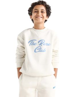 RARE ONES - Boys Off White Cotton Blend Typography Sweatshirt