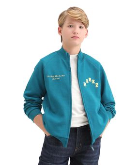 RARE ONES - Boys Teal Cotton Blend Typography Sweatshirt