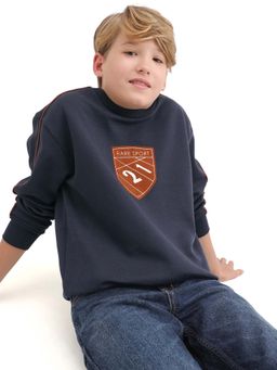 RARE ONES - Boys Navy Blue Cotton Blend Printed Sweatshirt