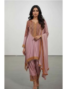 PIRRA DESIGN - Pink Floral Regular Kurta Pant with Dupatta