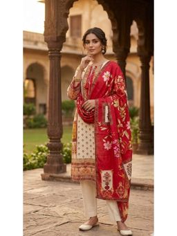 PIRRA DESIGN - Beige Embroidered Regular Kurta Pant with Dupatta