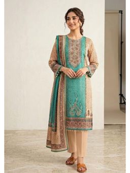 PIRRA DESIGN - Beige Embroidered Regular Kurta Pant with Dupatta