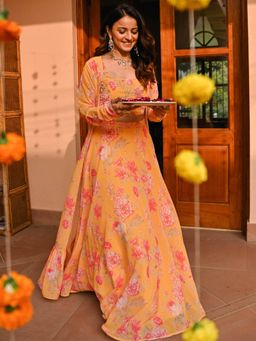 Lavanya The Label - Yellow Floral Comfortable Top & Skirt with Jacket