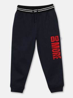 mackly - Boys Solid Winter Joggers Pants Navy Blue