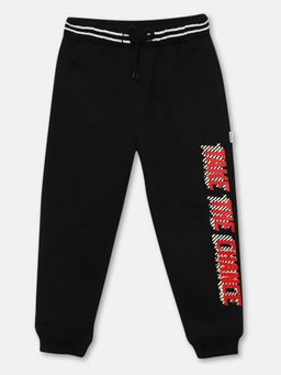 mackly - Boys Typography Winter Joggers Pants Black