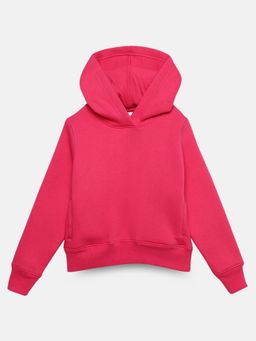 mackly - Girls Pink Typography Hooded Sweatshirt Pink