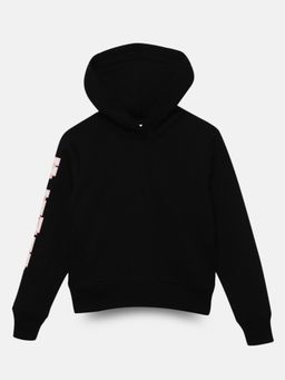 mackly - Girls Solid Hooded Sweatshirt Black