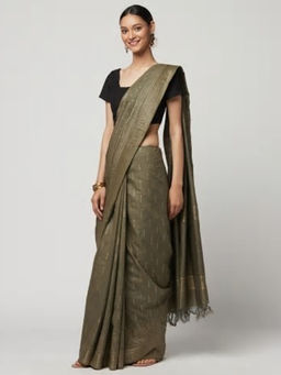 Fabindia - Tussar Silk Block Printed Sari