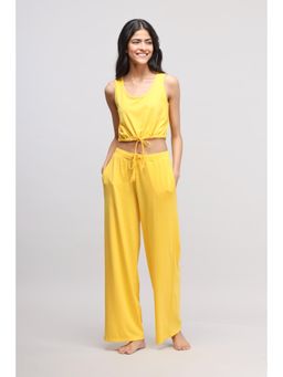 NeceSera - Sunny Lime Supima Crop Top with Pyjamas (Set of 2)