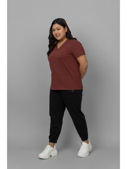NeceSera - Rust V-Neck T-Shirt with Joggers (Set of 2)