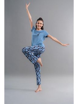 NeceSera - Midnight Blue Geometric Heart T-Shirt and Pyjama (Set of 2)