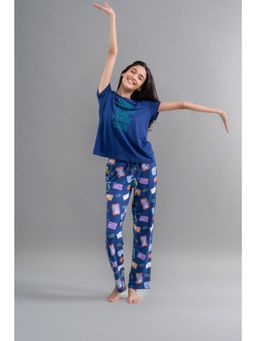 NeceSera - Wanderlust Blue Modal T-Shirt and Pyjama (Set of 2)
