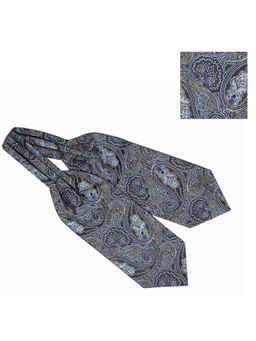 The Tie Hub - Empire Green Paisley Cravat and Pocket Square Combo For Men