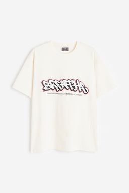 H&M - Men Blue Loose Fit Printed T-Shirt