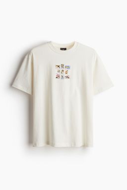 H&M - Men Blue Loose Fit Printed T-Shirt