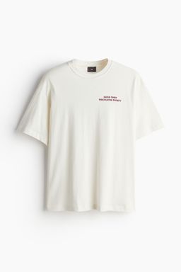 H&M - Men Blue Loose Fit Printed T-Shirt