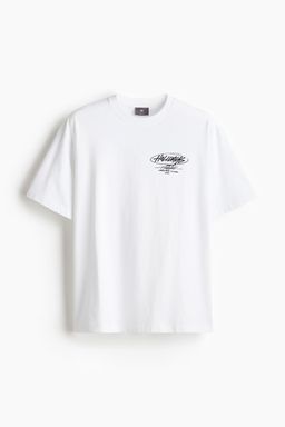 H&M - Men Blue Loose Fit Printed T-Shirt