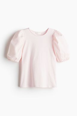 H&M - Girls White Puff-Sleeved Top