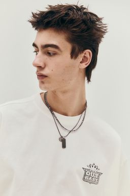 H&M - Men Beige Oversized Fit T-Shirt