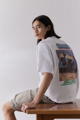 H&M - Men Beige Oversized Fit T-Shirt