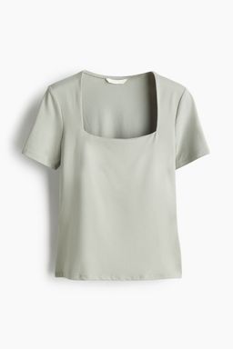 H&M - Women Green Square-Neck Top
