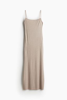 H&M - Women Beige Ribbed Dress