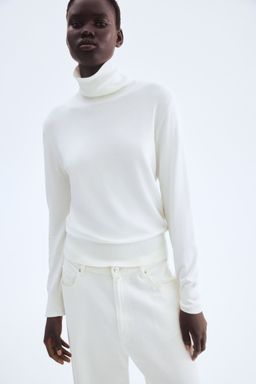 H&M - Women White Polo-Neck Jumper