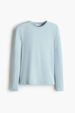 H&M - Women Grey Long-Sleeved Microfibre Top