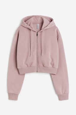 H&M - Women Grey Cropped Zip-Through Hoodie