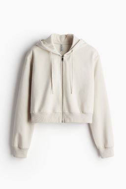 H&M - Women Grey Cropped Zip-Through Hoodie