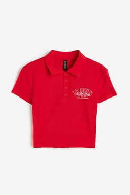 H&M - Women Grey Cropped Polo Shirt