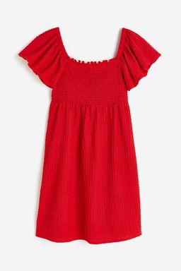 H&M - Women Red Smocked-Bodice Dress