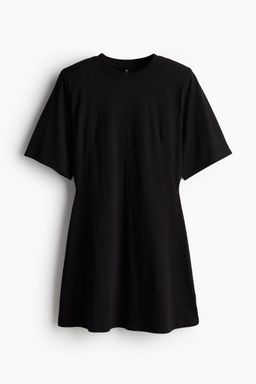 H&M - Women Black Shoulder-Pad T-Shirt Dress