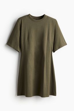 H&M - Women Black Shoulder-Pad T-Shirt Dress
