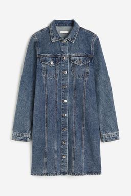 H&M - Women Blue Cotton Denim Dress